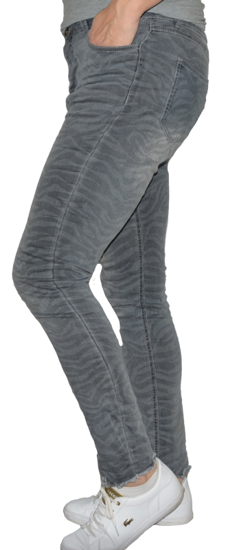Spodnie damskie jeansy szare w zebrę rozmiar XXL