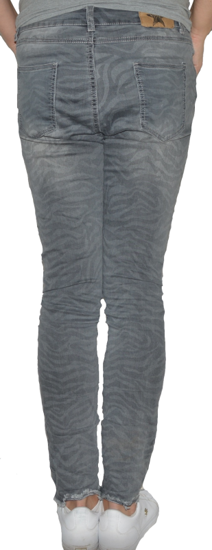 Spodnie damskie jeansy szare w zebrę rozmiar XXL