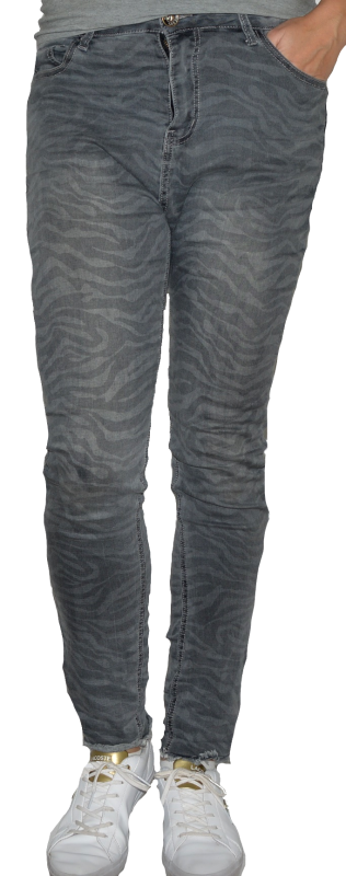 Spodnie damskie jeansy szare w zebrę rozmiar XXL