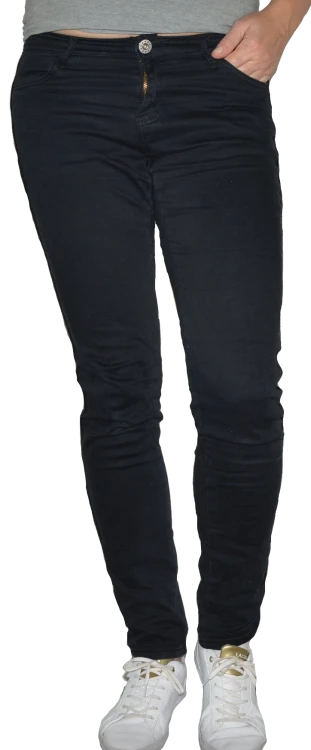 Spodnie damskie jeansy czarne  z lampasem rozmiar XL