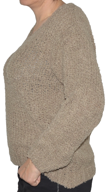 Sweter damski oversize wełna cappuccino