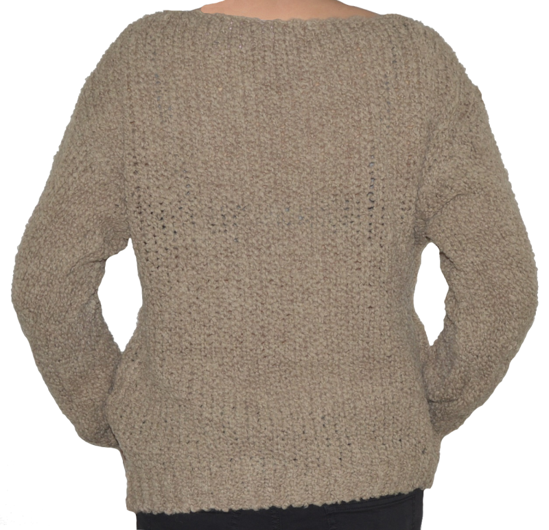 Sweter damski oversize wełna cappuccino