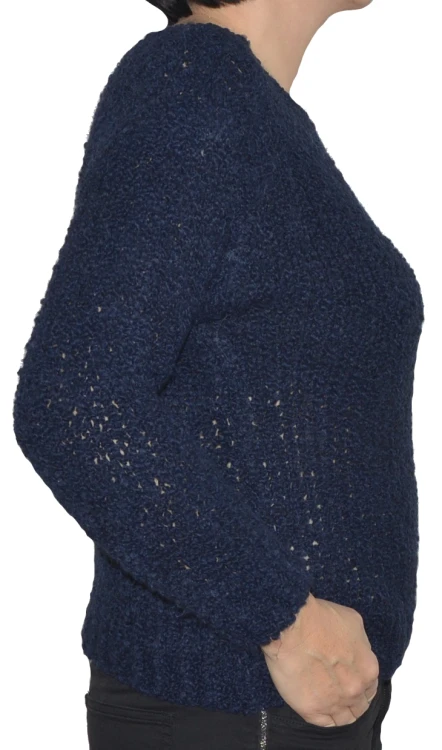 Sweter damski oversize wełna alpaka granatowy