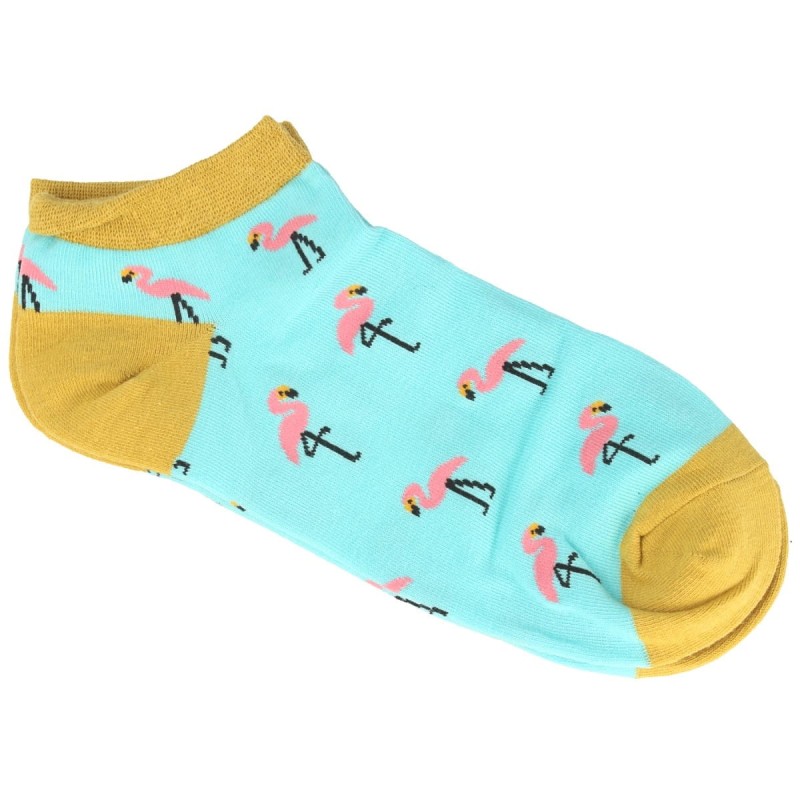 SKARPETKI damskie turkusowe  z flaminagami roz. 39-41