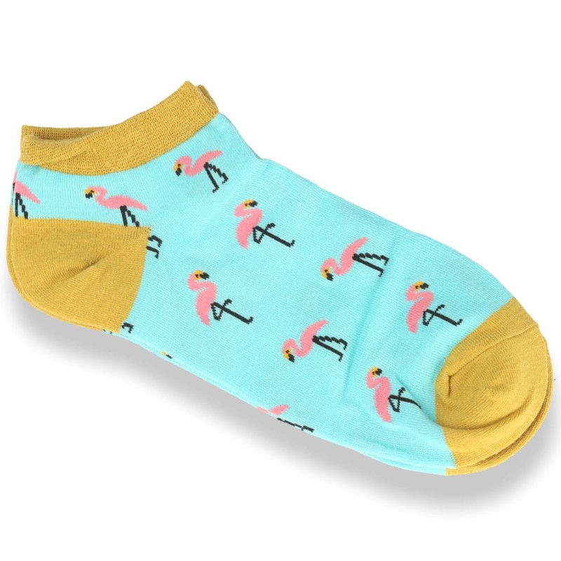 SKARPETKI damskie turkusowe  z flaminagami roz. 39-41