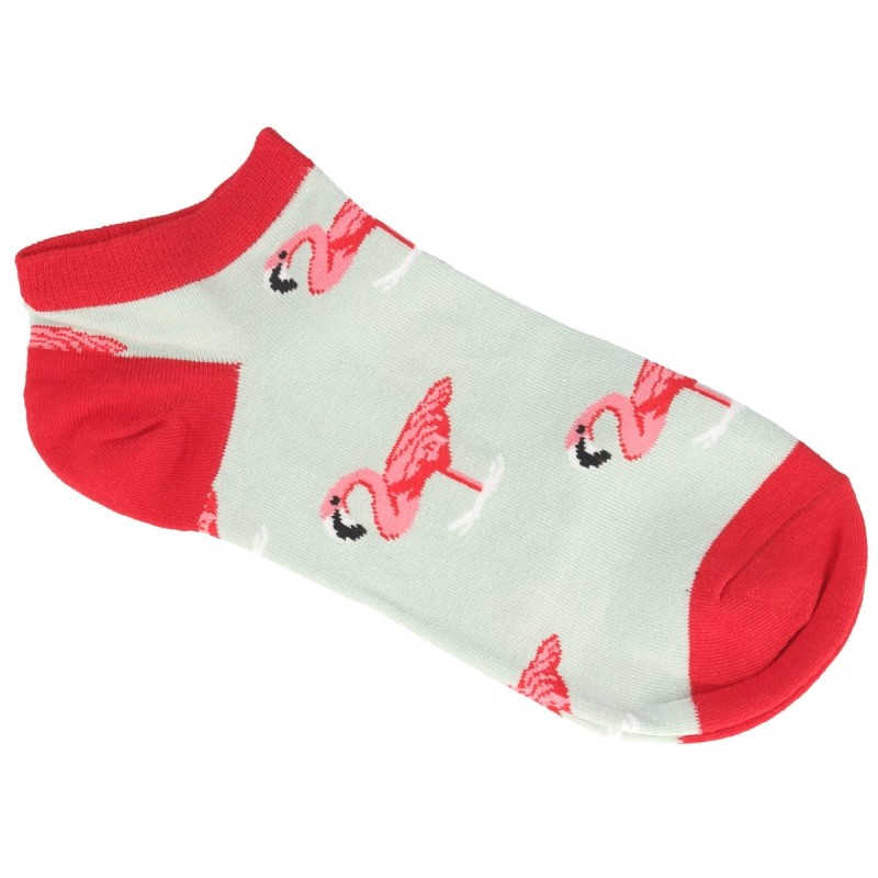 SKARPETKI damskie pistacjowe z flamingami roz. 39-41