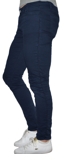 Spodnie damskie jeansy granatowe  z lampasem rozmiar XXXL