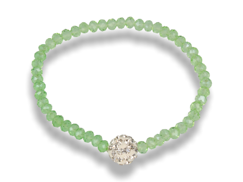 BRANSOLETKA kryształki - z kulką Shamballa