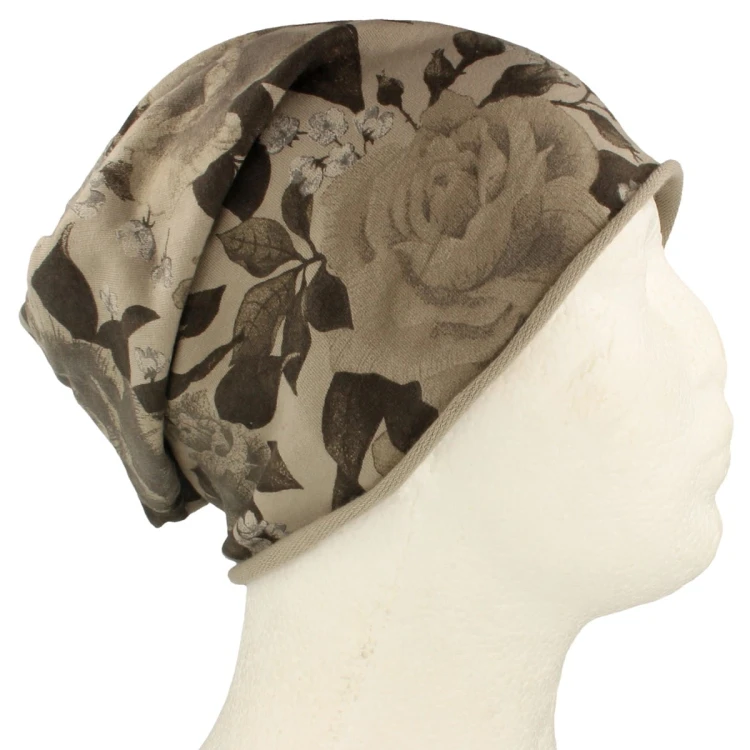 Czapka damska Beanie włoska cienka smerfetka bawełna beżowa