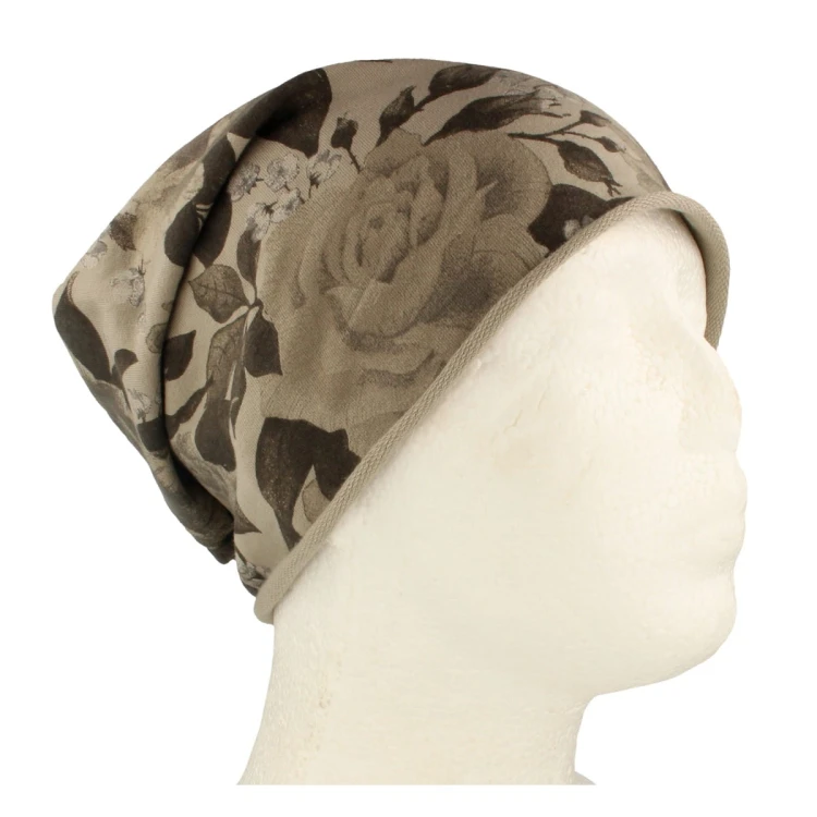 Czapka damska Beanie włoska cienka smerfetka bawełna beżowa