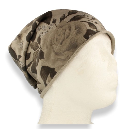 Czapka damska Beanie włoska cienka smerfetka bawełna beżowa