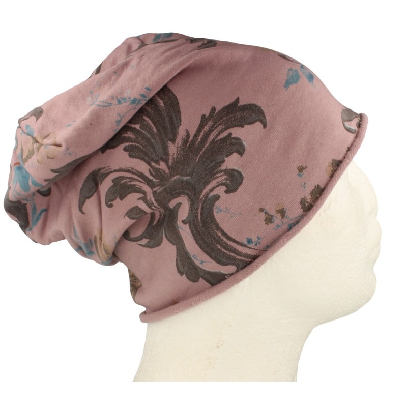 Czapka damska Beanie włoska cienka smerfetka bawełna fioletowa