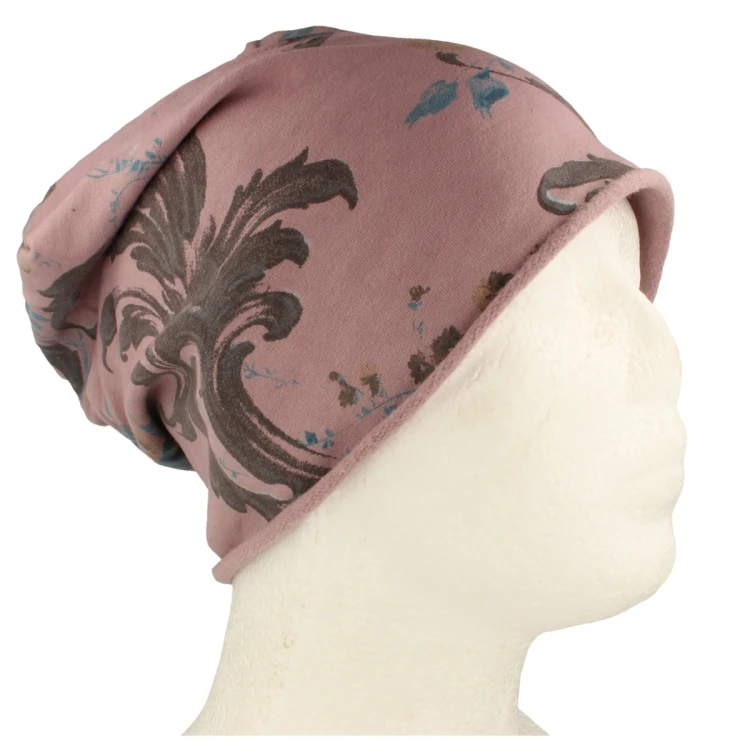 Czapka damska Beanie włoska cienka smerfetka bawełna fioletowa