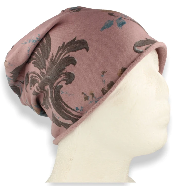 Czapka damska Beanie włoska cienka smerfetka bawełna fioletowa