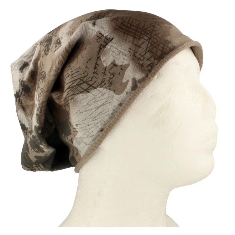 Czapka damska Beanie włoska cienka smerfetka bawełna brązowa