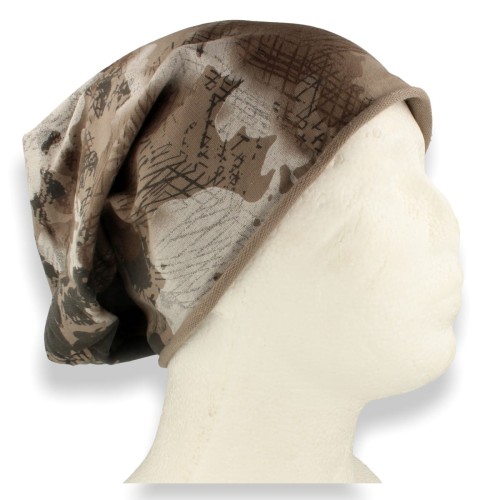 Czapka damska Beanie włoska cienka smerfetka bawełna brązowa