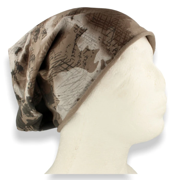 Czapka damska Beanie włoska cienka smerfetka bawełna brązowa