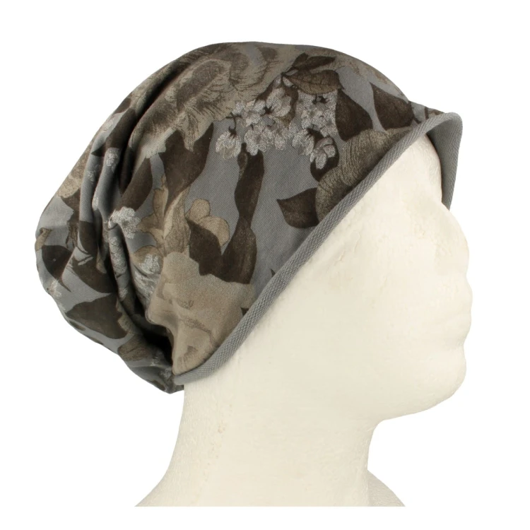 Czapka damska Beanie włoska cienka smerfetka bawełna szara