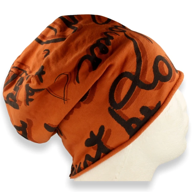 Czapka damska Beanie włoska cienka smerfetka bawełna ruda