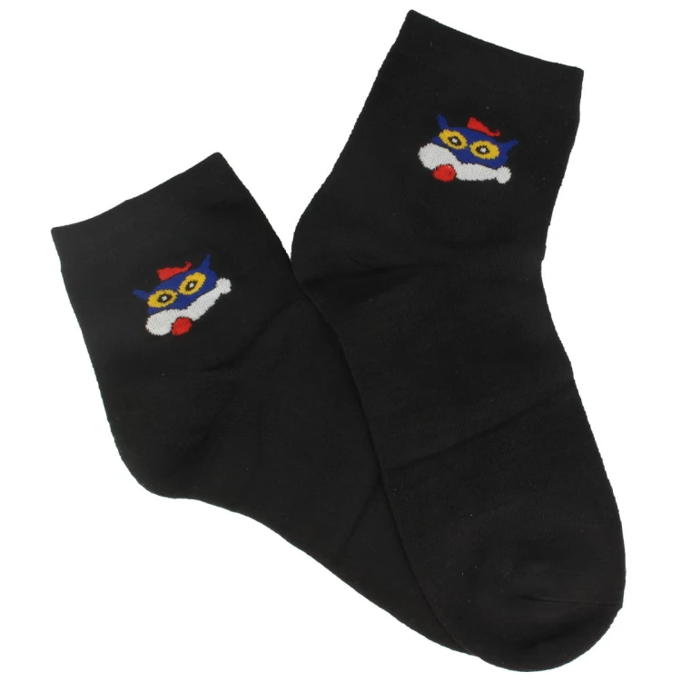 SKARPETKI damskie czarne z kotem roz. 39-42