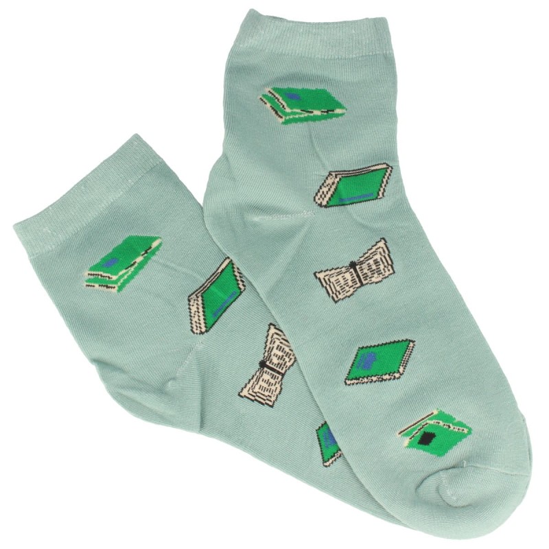 SKARPETKI damskie zielone we wzorki roz. 39-42