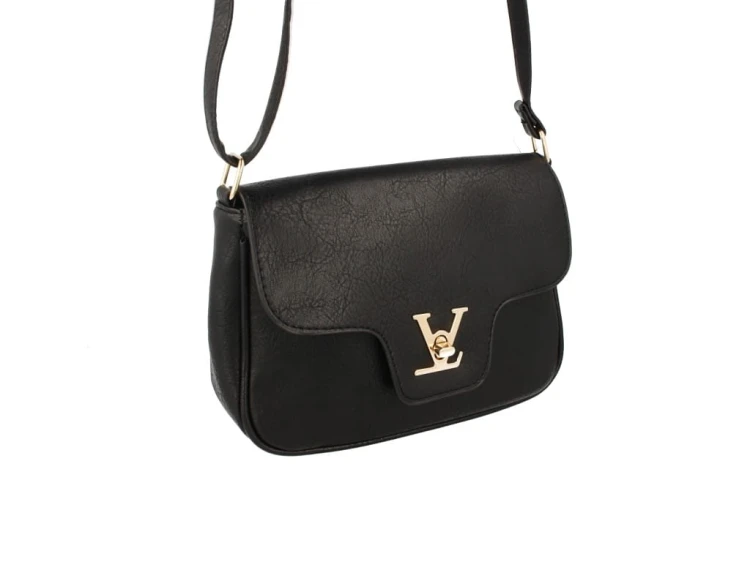 Torebka salvi elegancka czarna  z długim paskiem