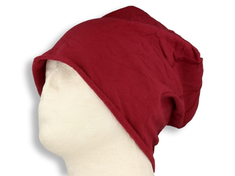 Czapka damska Beanie włoska cienka smerfetka bawełna bordowa