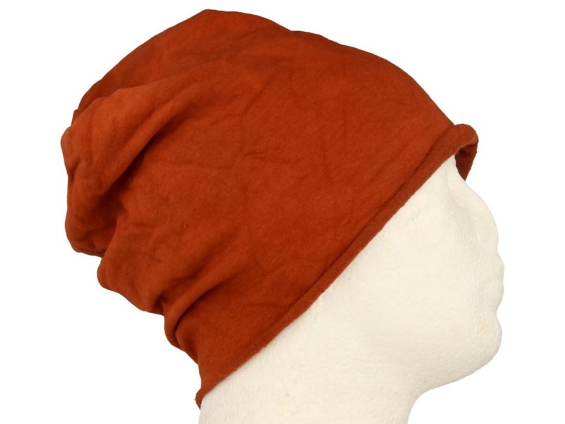 Czapka damska Beanie włoska cienka smerfetka bawełna ruda