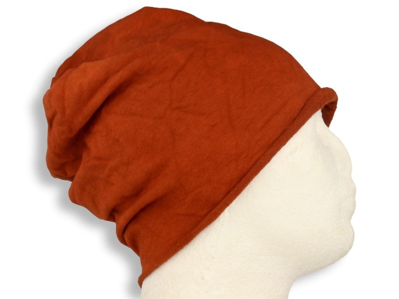 Czapka damska Beanie włoska cienka smerfetka bawełna ruda