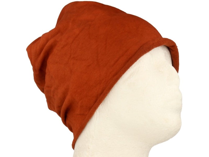 Czapka damska Beanie włoska cienka smerfetka bawełna ruda