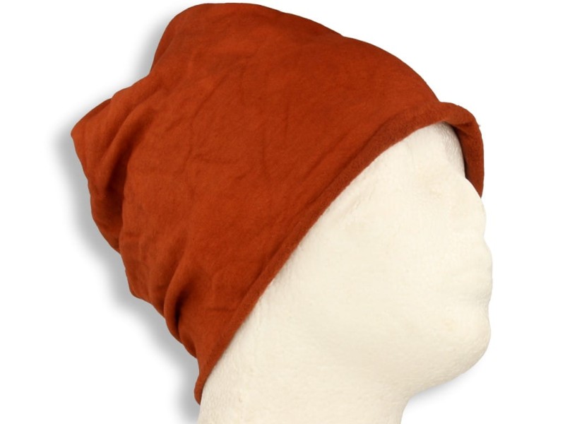 Czapka damska Beanie włoska cienka smerfetka bawełna ruda