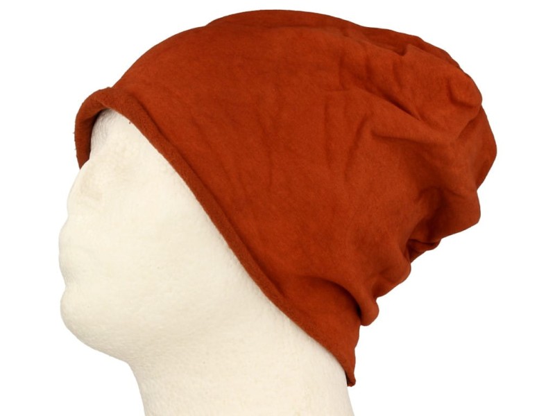 Czapka damska Beanie włoska cienka smerfetka bawełna ruda