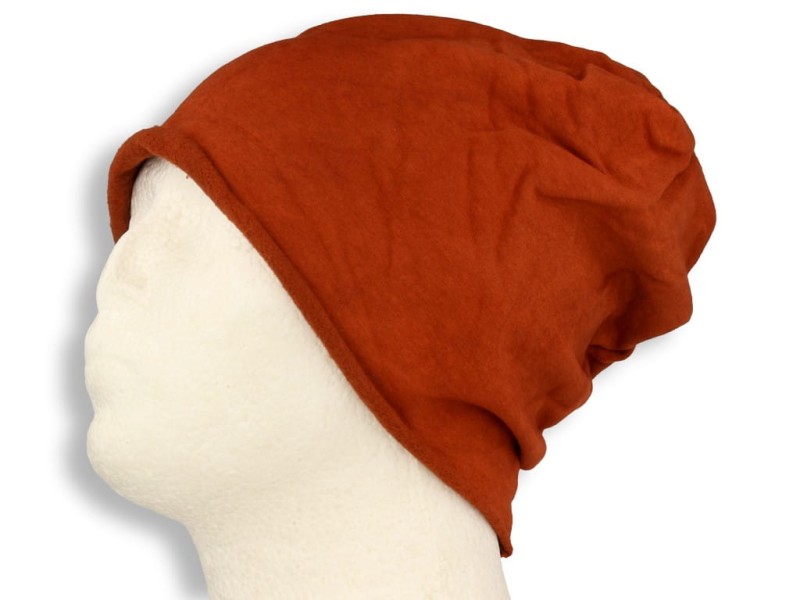 Czapka damska Beanie włoska cienka smerfetka bawełna ruda