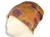 Czapka damska Beanie włoska cienka smerfetka bawełna musztardowa w kwiaty