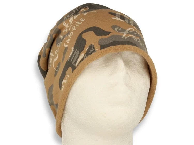 Czapka damska Beanie włoska cienka smerfetka bawełna musztardowo-szara