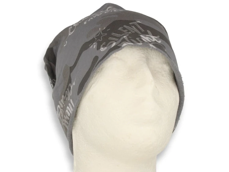 Czapka damska Beanie włoska cienka smerfetka bawełna szaro-grafitowa