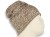 Czapka damska Beanie włoska cienka smerfetka bawełna beżowa napisy