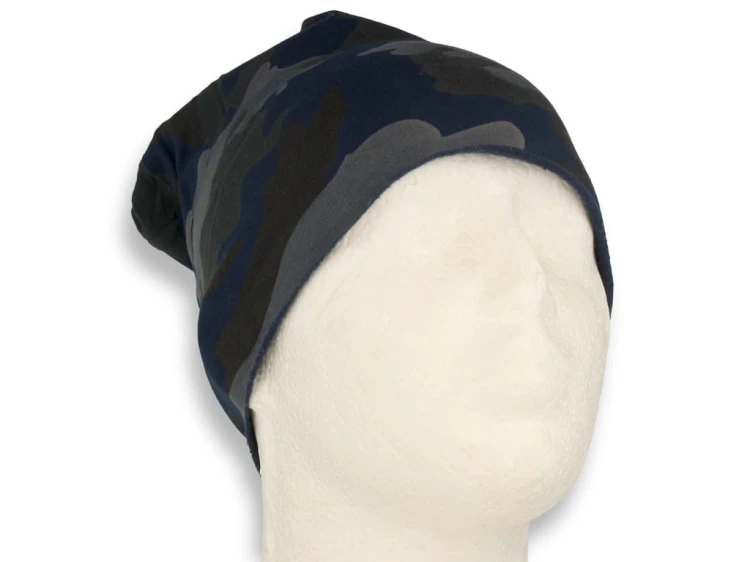 Czapka damska Beanie włoska cienka smerfetka bawełna granatowa