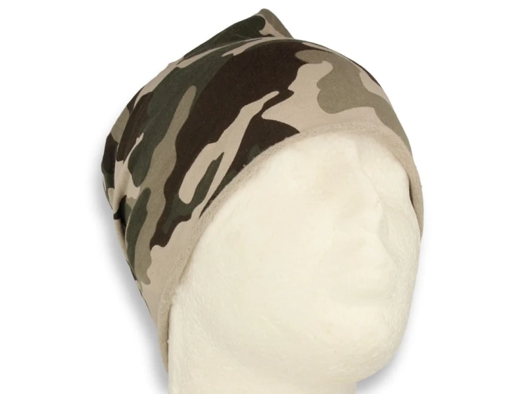 Czapka damska Beanie włoska cienka smerfetka bawełna beżowa  moro