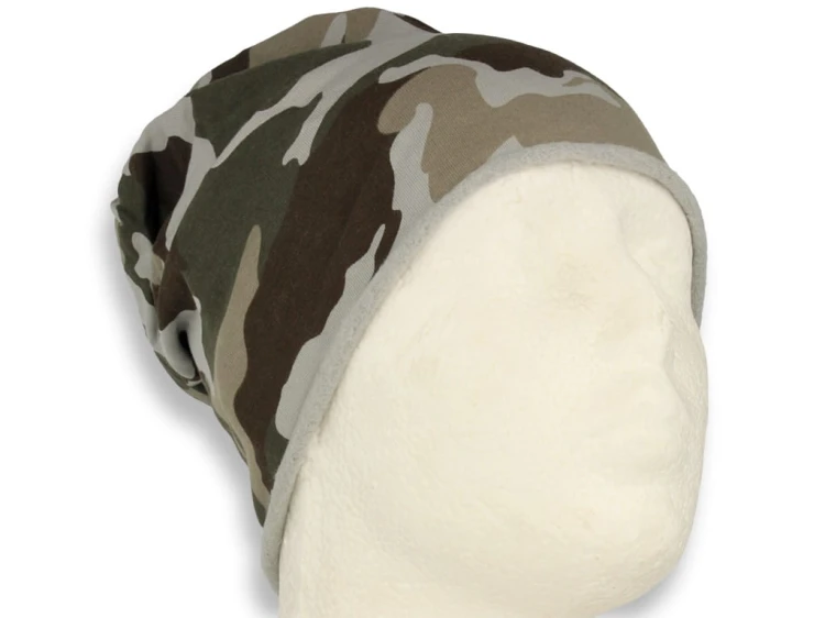 Czapka damska Beanie włoska cienka smerfetka bawełna szara moro