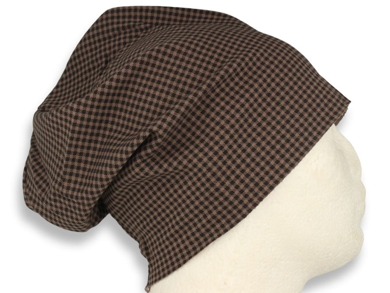 Czapka damska Beanie włoska cienka smerfetka bawełna brązowa
