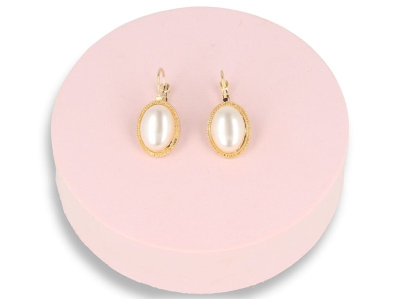 Kolczyki do uszu złote  z perełką