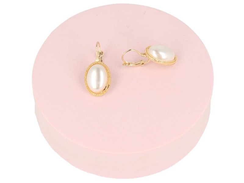 Kolczyki do uszu złote  z perełką