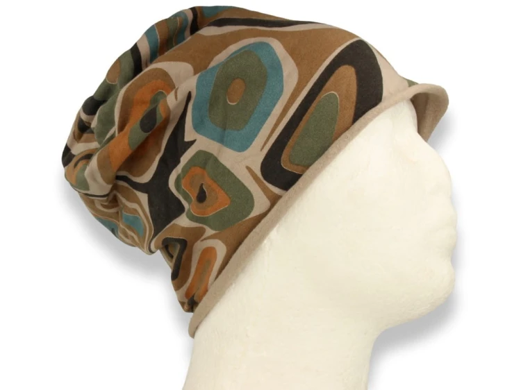 Czapka damska Beanie włoska cienka smerfetka bawełna beżowa