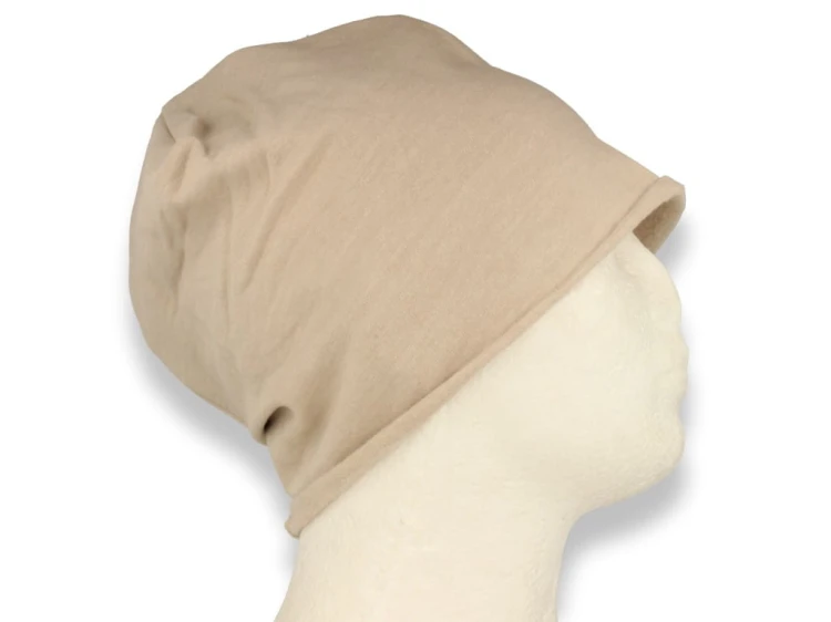 Czapka damska Beanie włoska cienka smerfetka bawełna ecru