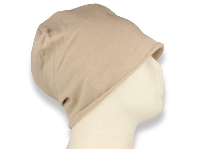 Czapka damska Beanie włoska cienka smerfetka bawełna ecru