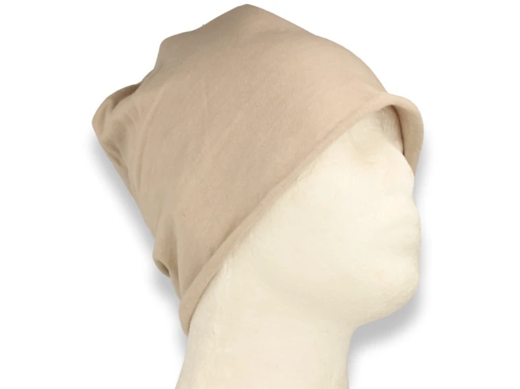 Czapka damska Beanie włoska cienka smerfetka bawełna ecru
