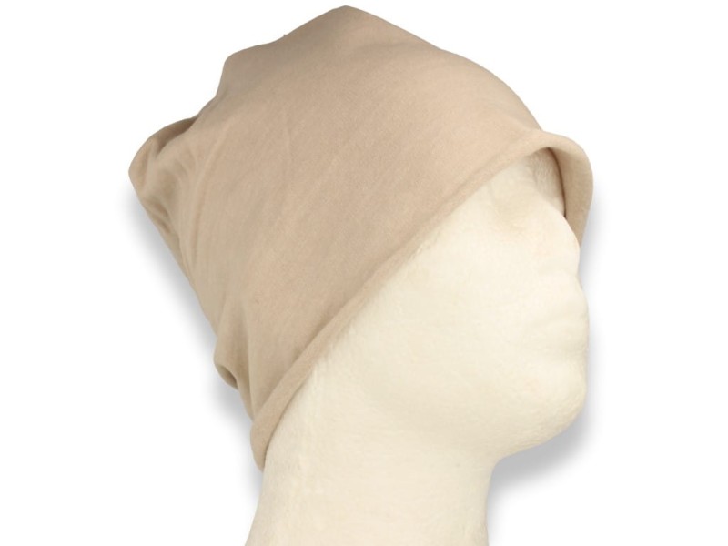 Czapka damska Beanie włoska cienka smerfetka bawełna ecru