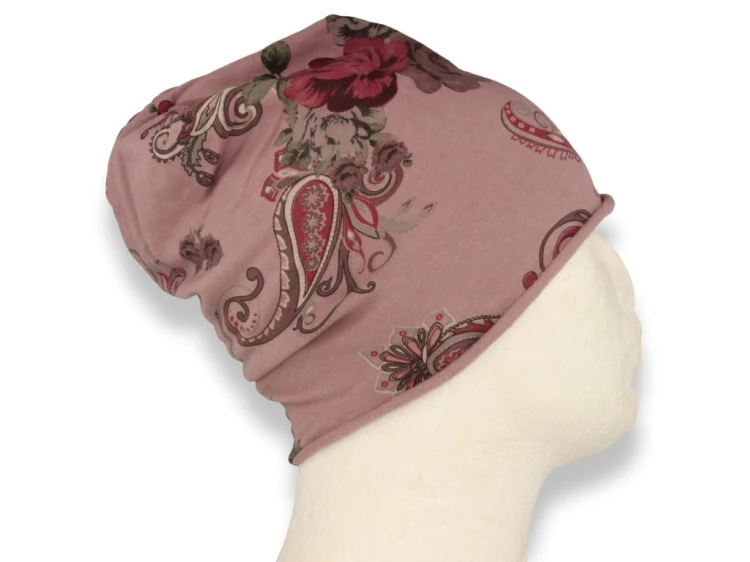 Czapka damska Beanie włoska cienka smerfetka bawełna różowa