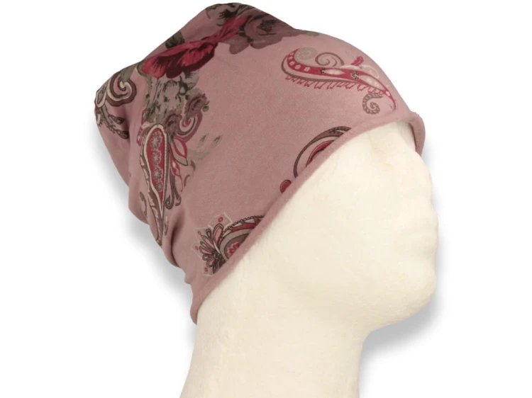 Czapka damska Beanie włoska cienka smerfetka bawełna różowa